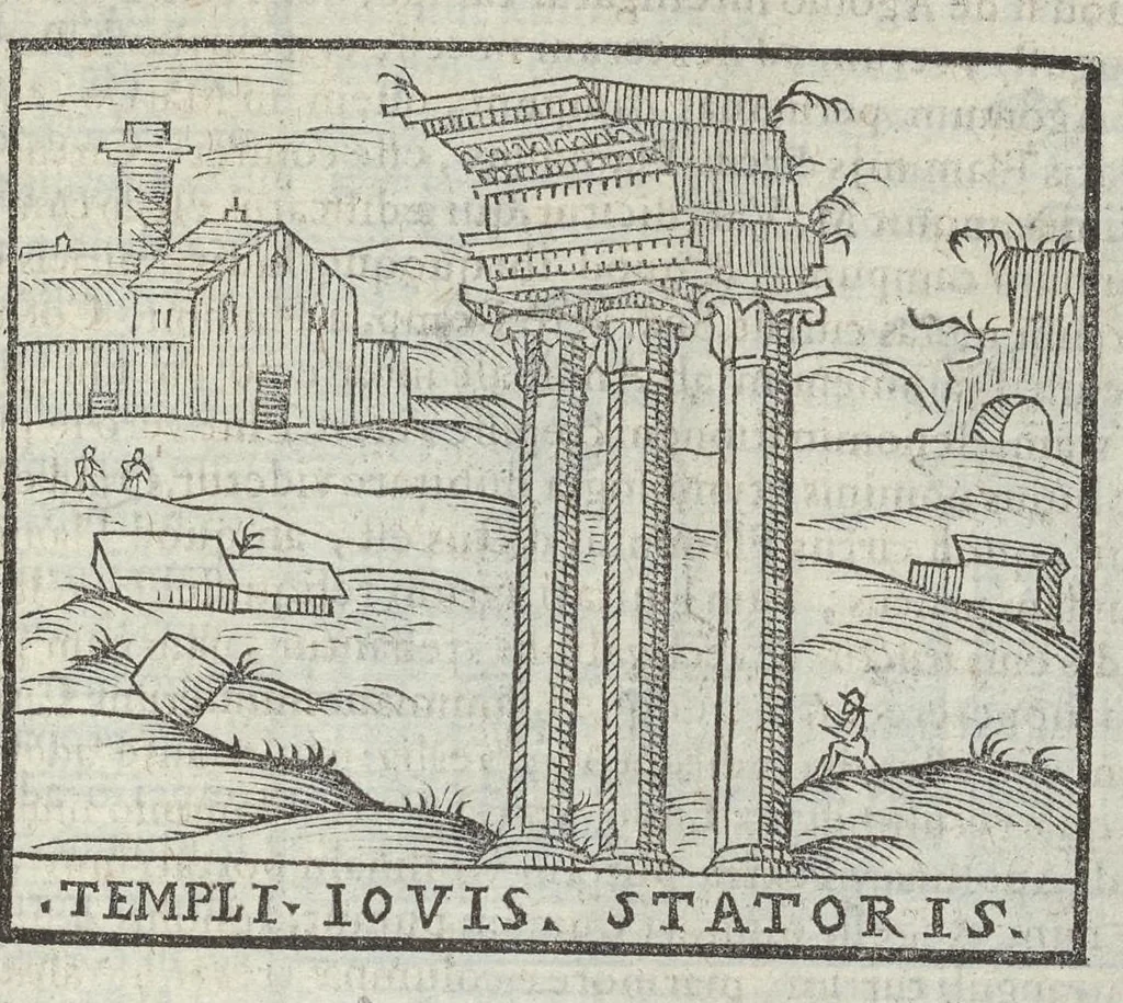 An illustration from Bartholomaei Marliani Vrbis Romae topographia; accvrate', tvm ex vetervm, tum etiam recentiorum fontibus hausta,, 1588, leaf 224