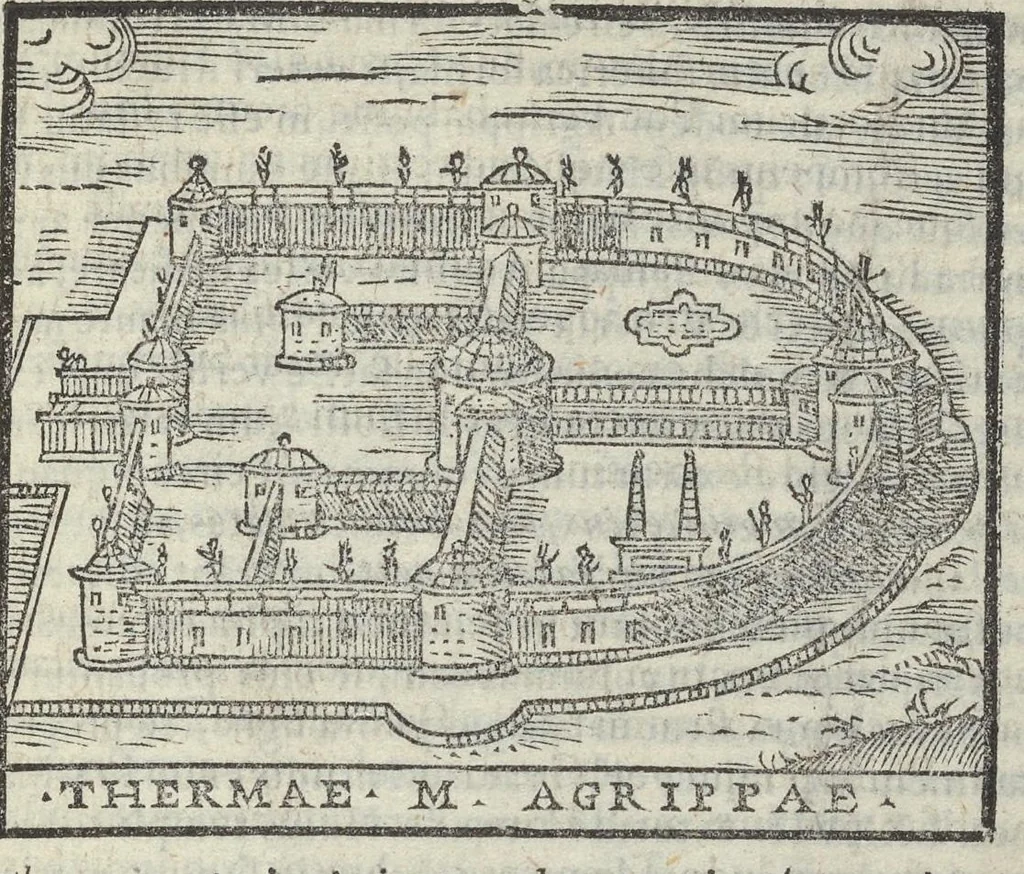An illustration from Bartholomaei Marliani Vrbis Romae topographia; accvrate', tvm ex vetervm, tum etiam recentiorum fontibus hausta,, 1588, leaf 230