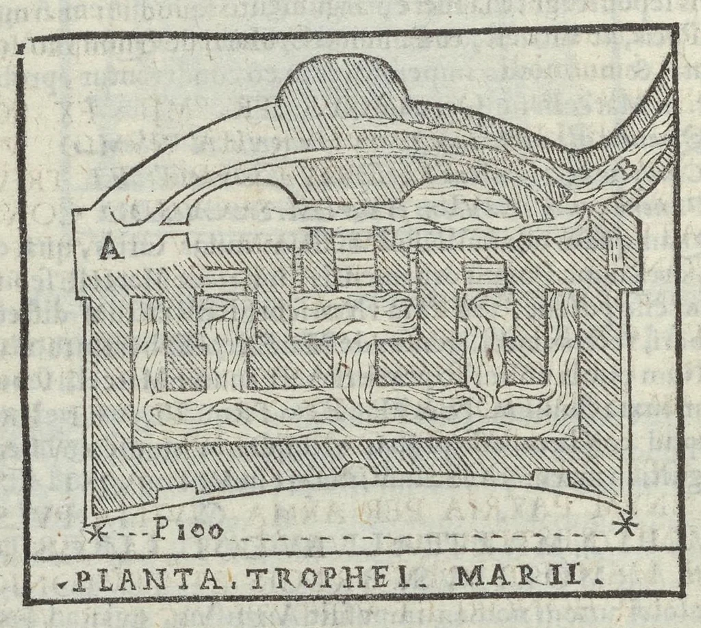 An illustration from Bartholomaei Marliani Vrbis Romae topographia; accvrate', tvm ex vetervm, tum etiam recentiorum fontibus hausta,, 1588, leaf 259
