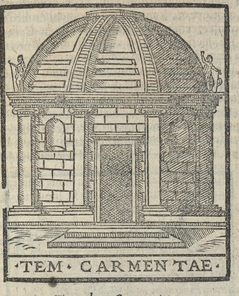 An illustration from Bartholomaei Marliani Vrbis Romae topographia; accvrate', tvm ex vetervm, tum etiam recentiorum fontibus hausta,, 1588, leaf 302
