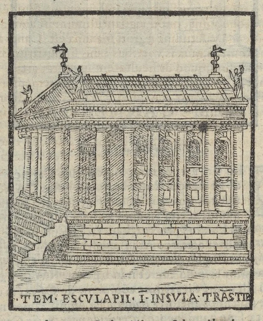 An illustration from Bartholomaei Marliani Vrbis Romae topographia; accvrate', tvm ex vetervm, tum etiam recentiorum fontibus hausta,, 1588, leaf 305