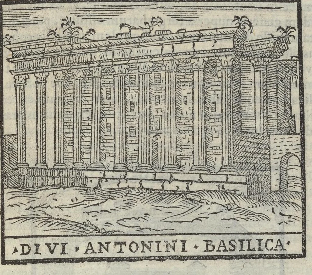 An illustration from Bartholomaei Marliani Vrbis Romae topographia; accvrate', tvm ex vetervm, tum etiam recentiorum fontibus hausta,, 1588, leaf 306