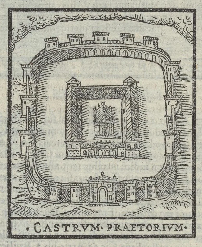 An illustration from Bartholomaei Marliani Vrbis Romae topographia; accvrate', tvm ex vetervm, tum etiam recentiorum fontibus hausta,, 1588, leaf 309