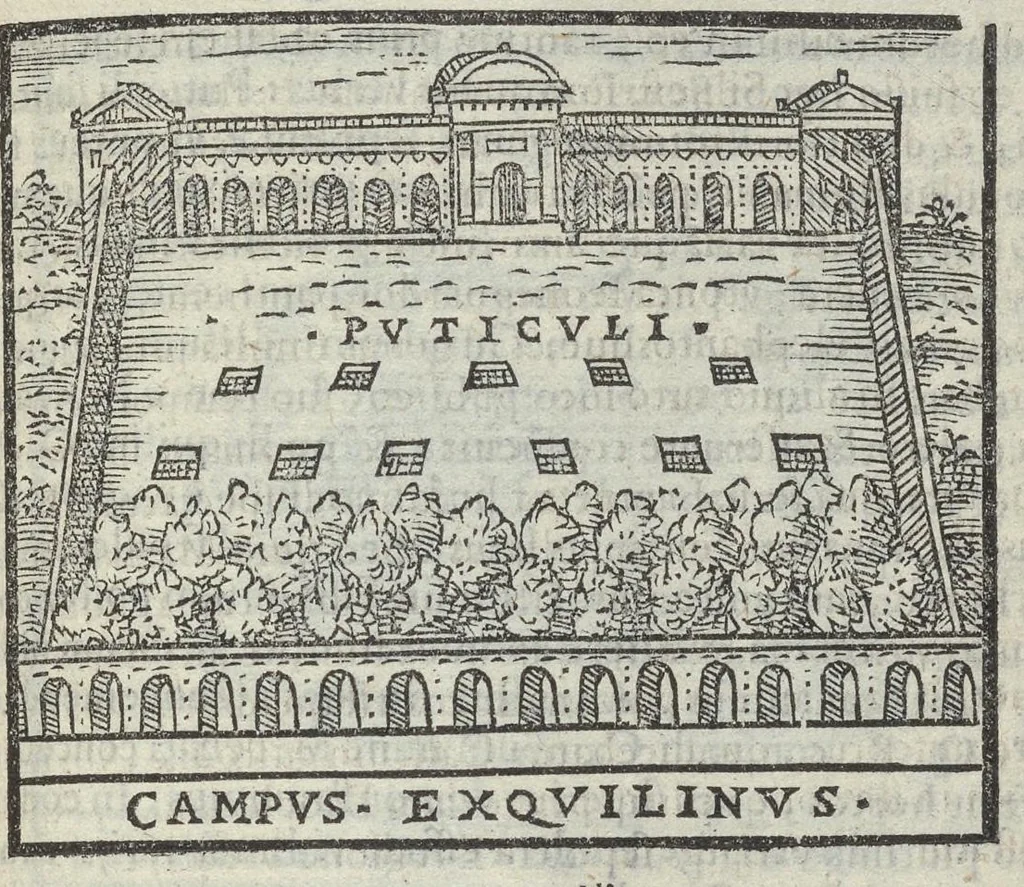 An illustration from Bartholomaei Marliani Vrbis Romae topographia; accvrate', tvm ex vetervm, tum etiam recentiorum fontibus hausta,, 1588, leaf 318