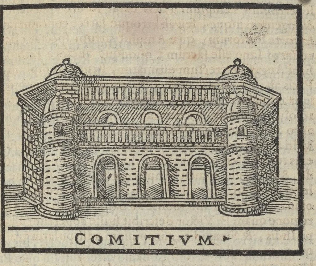 An illustration from Bartholomaei Marliani Vrbis Romae topographia; accvrate', tvm ex vetervm, tum etiam recentiorum fontibus hausta,, 1588, leaf 358