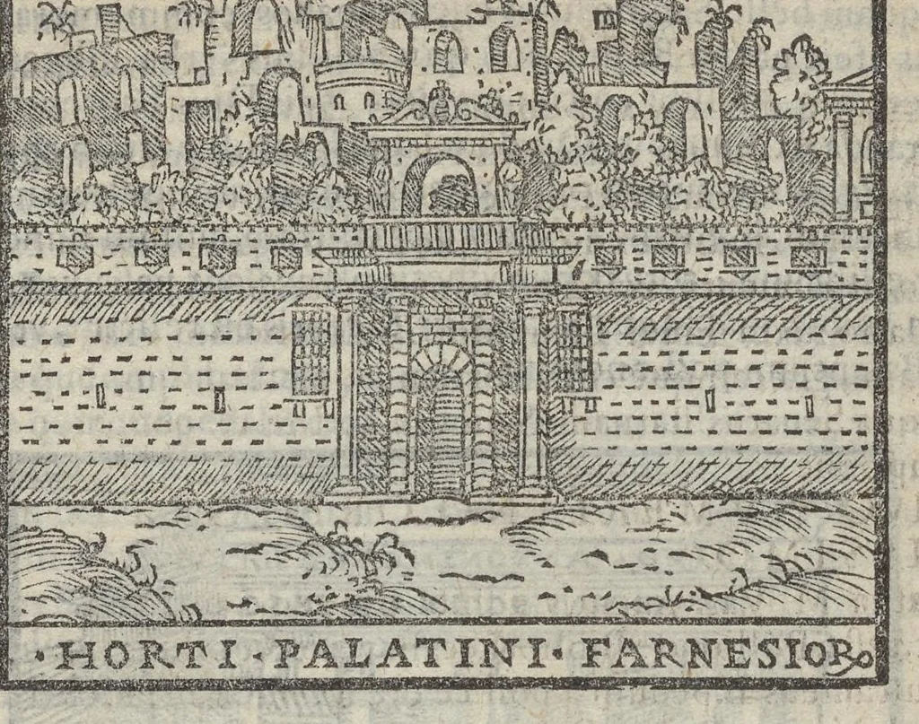 An illustration from Bartholomaei Marliani Vrbis Romae topographia; accvrate', tvm ex vetervm, tum etiam recentiorum fontibus hausta,, 1588, leaf 86
