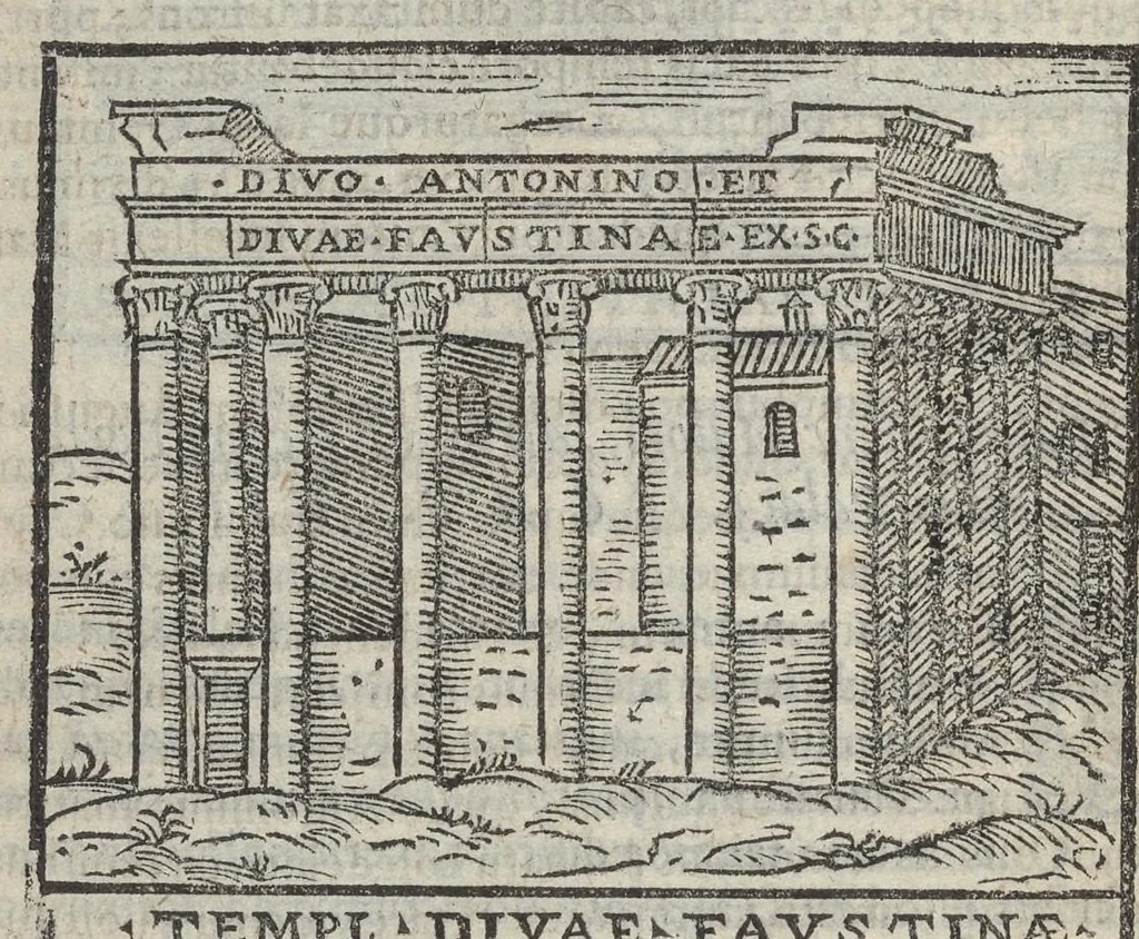 An illustration from Bartholomaei Marliani Vrbis Romae topographia; accvrate', tvm ex vetervm, tum etiam recentiorum fontibus hausta,, 1588, leaf 91