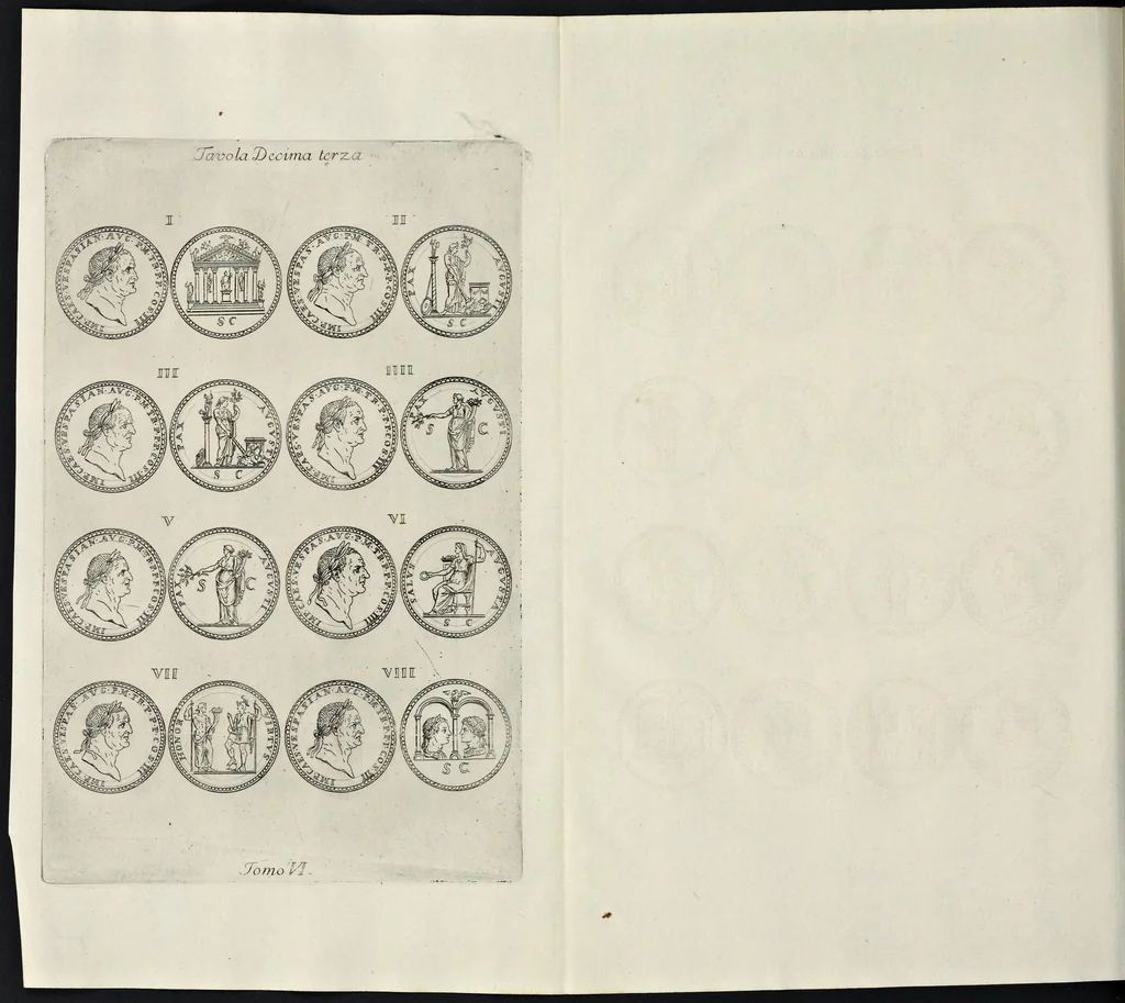 An illustration from I Cesari in oro, raccolti nel Farnese Museo e pubblicati colle loro congrue interpretazioni : tomo primo[-decimo], 1694, leaf 211