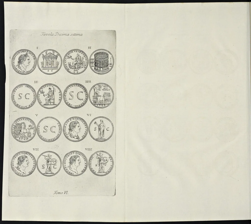 An illustration from I Cesari in oro, raccolti nel Farnese Museo e pubblicati colle loro congrue interpretazioni : tomo primo[-decimo], 1694, leaf 255