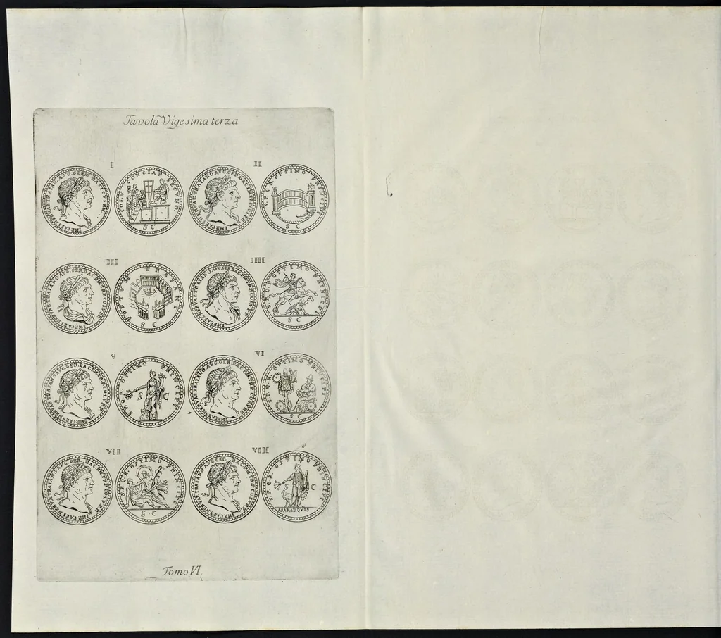 An illustration from I Cesari in oro, raccolti nel Farnese Museo e pubblicati colle loro congrue interpretazioni : tomo primo[-decimo], 1694, leaf 307