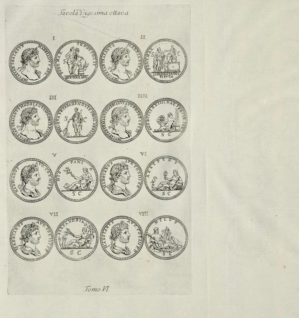 An illustration from I Cesari in oro, raccolti nel Farnese Museo e pubblicati colle loro congrue interpretazioni : tomo primo[-decimo], 1694, leaf 355