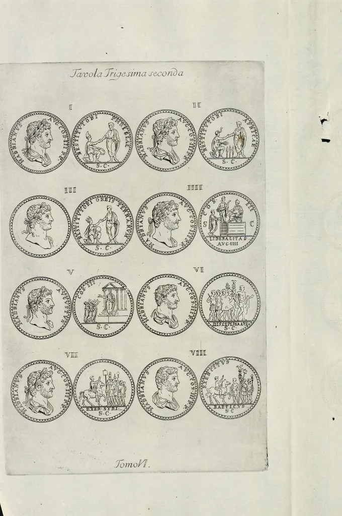 An illustration from I Cesari in oro, raccolti nel Farnese Museo e pubblicati colle loro congrue interpretazioni : tomo primo[-decimo], 1694, leaf 405