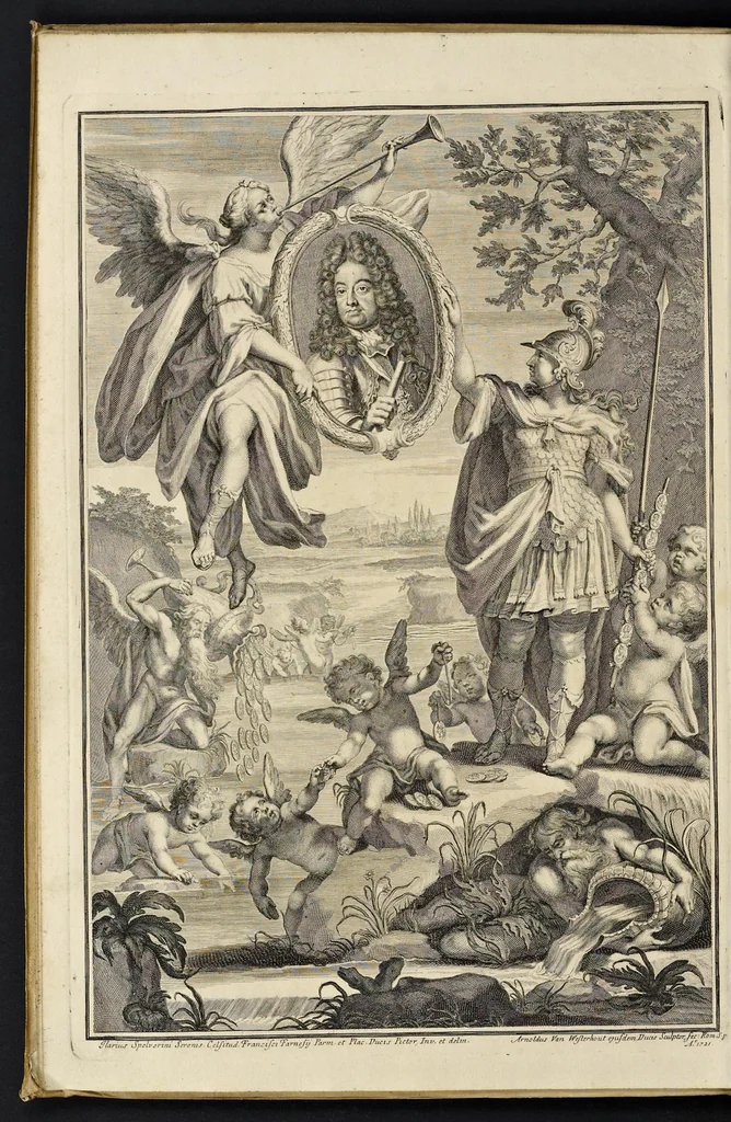 An illustration from I Cesari in oro, raccolti nel Farnese Museo e pubblicati colle loro congrue interpretazioni : tomo primo[-decimo], 1694, leaf 5