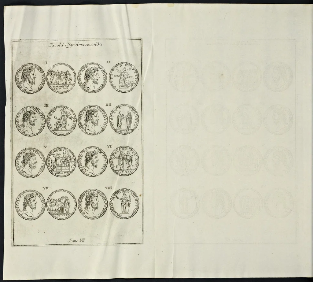 An illustration from I Cesari in oro, raccolti nel Farnese Museo e pubblicati colle loro congrue interpretazioni : tomo primo[-decimo], 1694, leaf 293