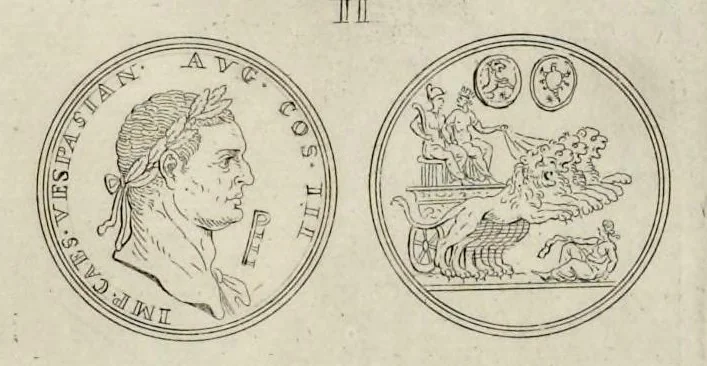 An illustration from I Cesari in oro, raccolti nel Farnese Museo e pubblicati colle loro congrue interpretazioni : tomo primo[-decimo], 1694, leaf 145