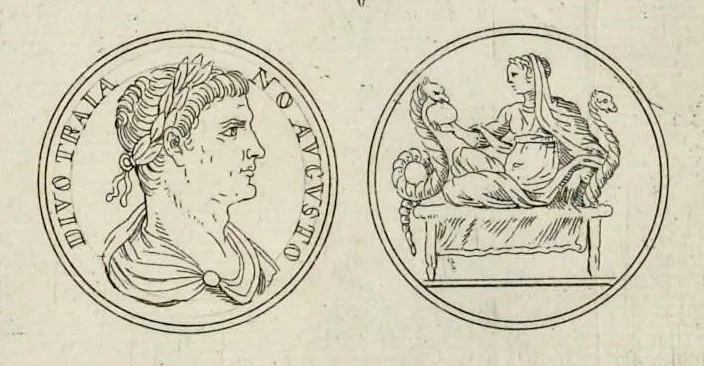 An illustration from I Cesari in oro, raccolti nel Farnese Museo e pubblicati colle loro congrue interpretazioni : tomo primo[-decimo], 1694, leaf 165