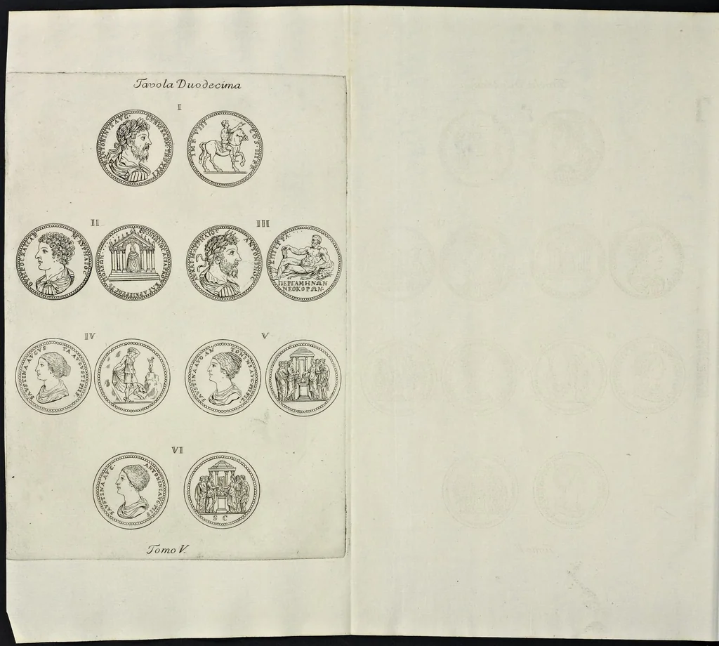 An illustration from I Cesari in oro, raccolti nel Farnese Museo e pubblicati colle loro congrue interpretazioni : tomo primo[-decimo], 1694, leaf 259