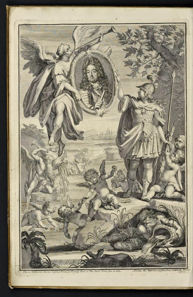 An illustration from I Cesari in oro, raccolti nel Farnese Museo e pubblicati colle loro congrue interpretazioni : tomo primo[-decimo], 1694, leaf 5
