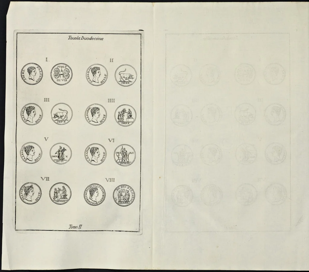 An illustration from I Cesari in oro, raccolti nel Farnese Museo e pubblicati colle loro congrue interpretazioni : tomo primo[-decimo], 1694, leaf 237