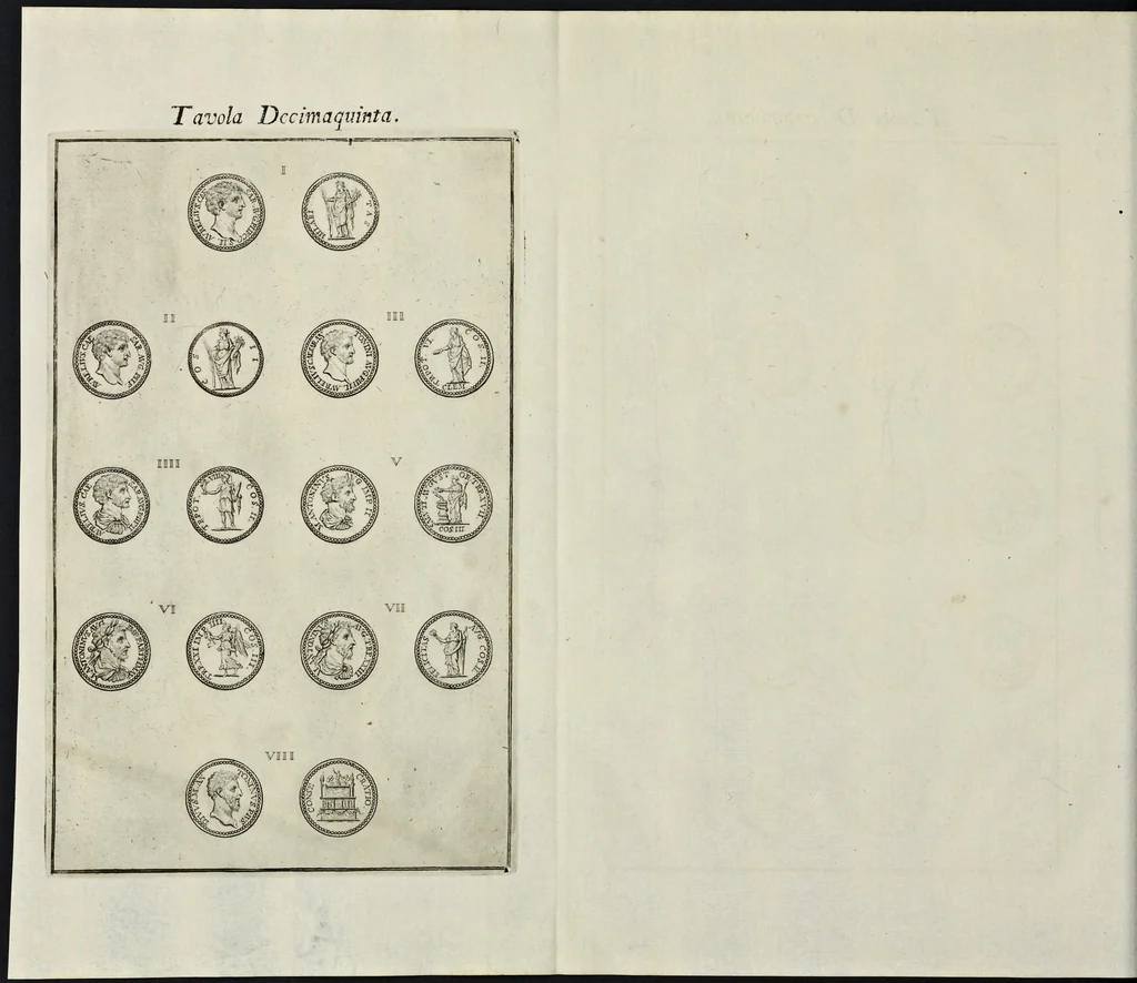 An illustration from I Cesari in oro, raccolti nel Farnese Museo e pubblicati colle loro congrue interpretazioni : tomo primo[-decimo], 1694, leaf 263
