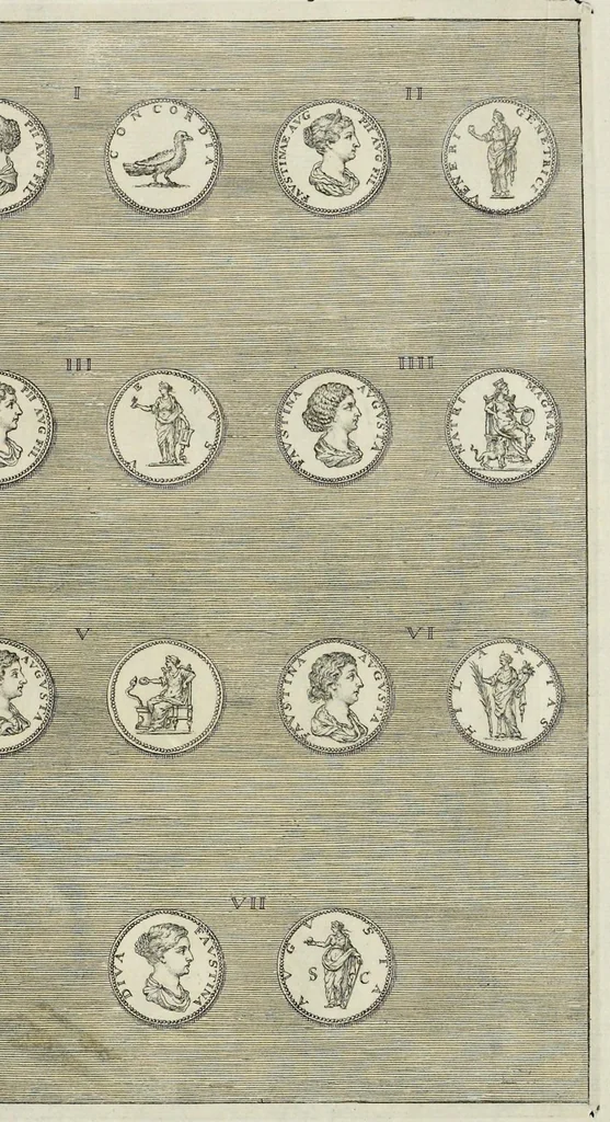 An illustration from I Cesari in oro, raccolti nel Farnese Museo e pubblicati colle loro congrue interpretazioni : tomo primo[-decimo], 1694, leaf 283