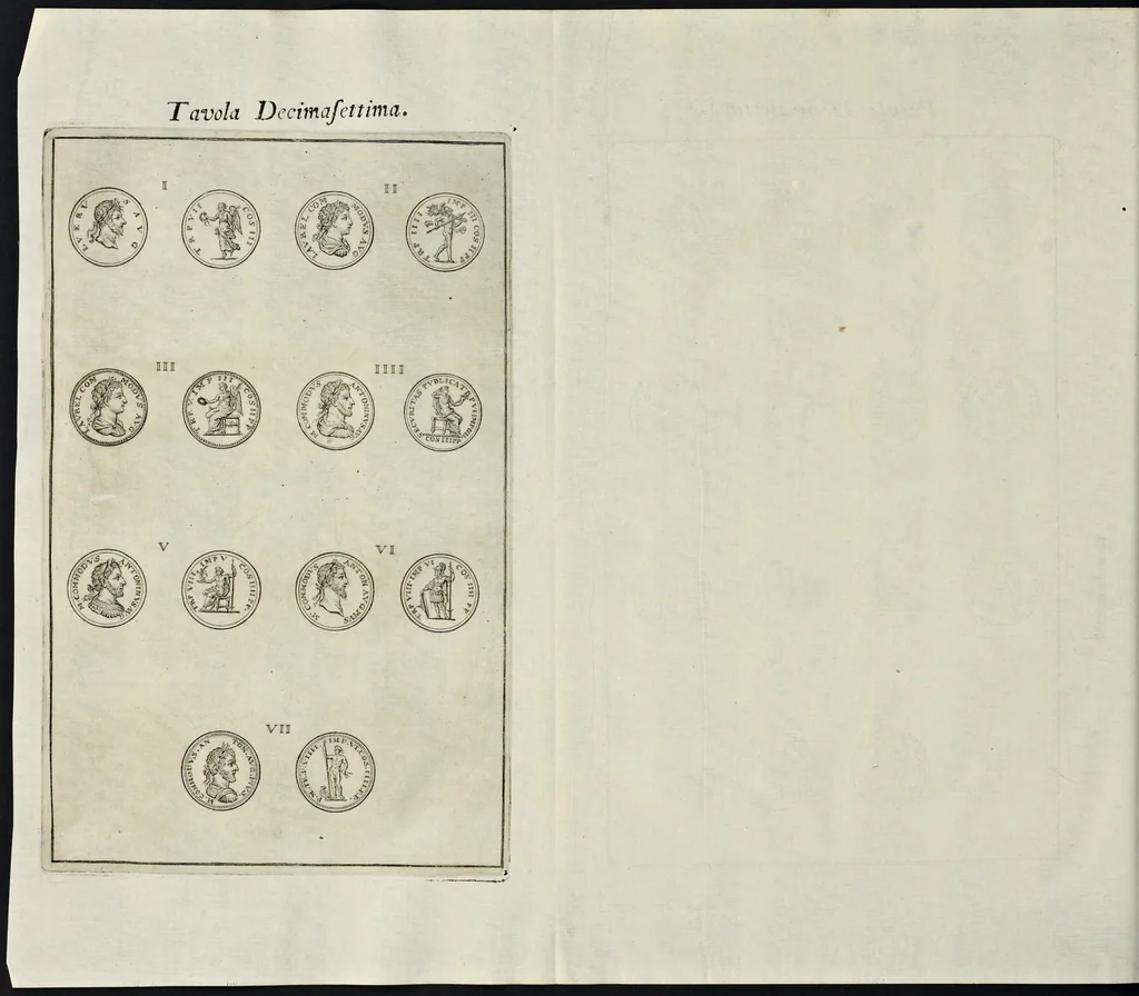 An illustration from I Cesari in oro, raccolti nel Farnese Museo e pubblicati colle loro congrue interpretazioni : tomo primo[-decimo], 1694, leaf 295