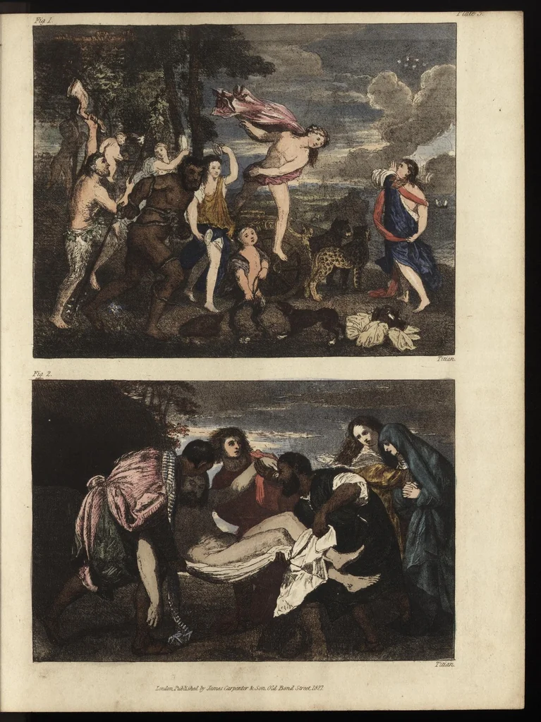 An illustration from A practical treatise on painting : in three parts : consisting of hints on composition, chiaroscuro, and colouring : the whole illustrated by examples from the Italian, Venetian, Flemish, and Dutch schools, 1828, leaf 170