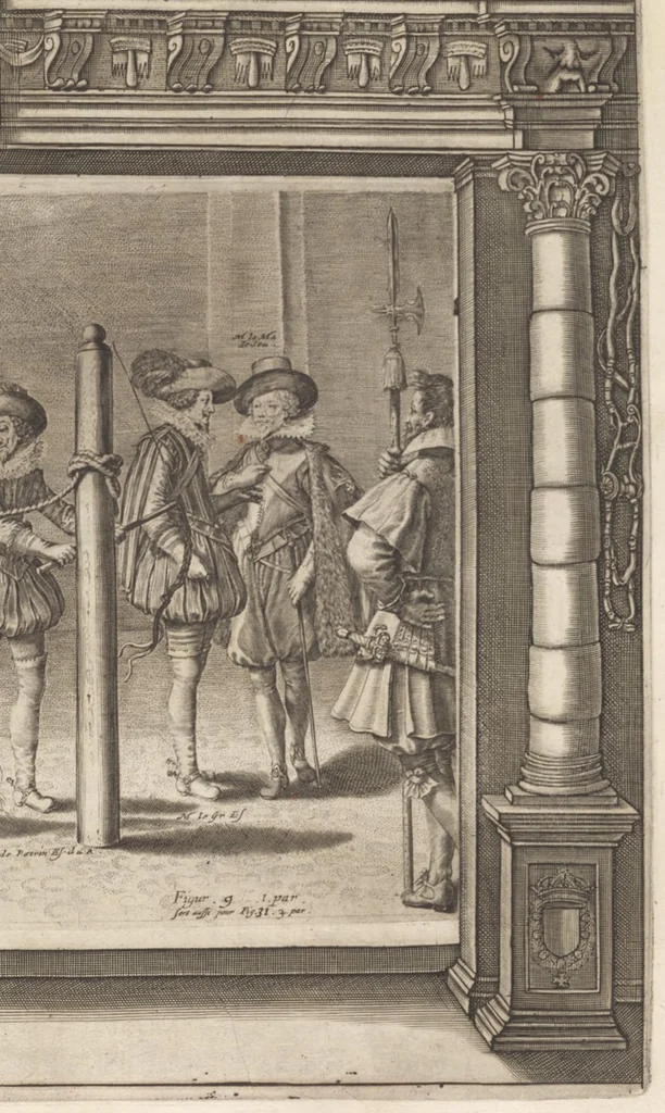 An illustration from L'Instrvction dv roy en l'exercice de monter à cheval, 1629, leaf 296