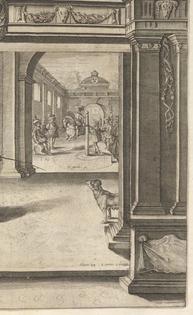 An illustration from L'Instrvction dv roy en l'exercice de monter à cheval, 1629, leaf 320