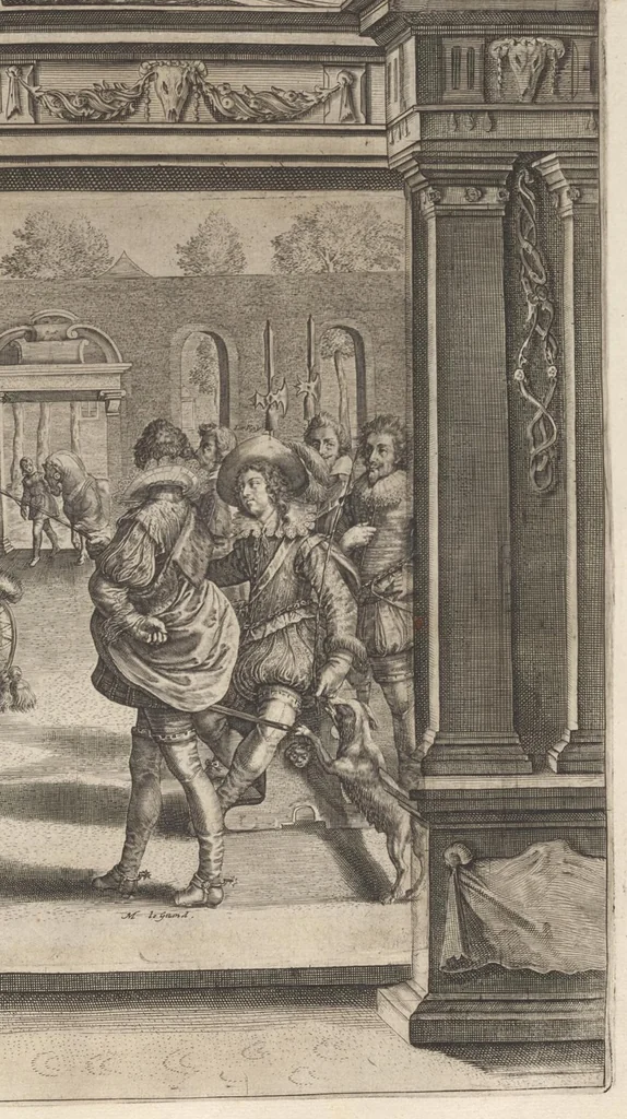An illustration from L'Instrvction dv roy en l'exercice de monter à cheval, 1629, leaf 328