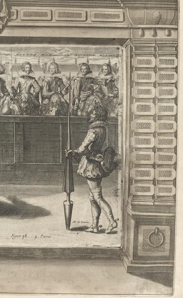 An illustration from L'Instrvction dv roy en l'exercice de monter à cheval, 1629, leaf 356