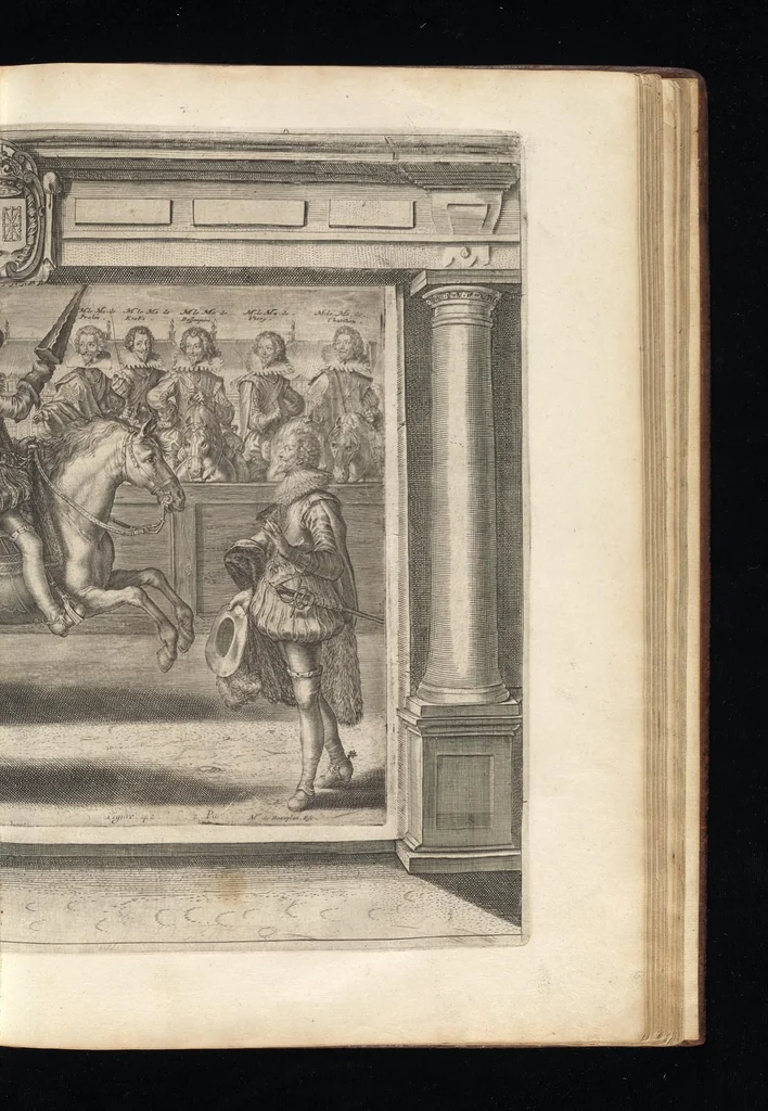 An illustration from L'Instrvction dv roy en l'exercice de monter à cheval, 1629, leaf 392