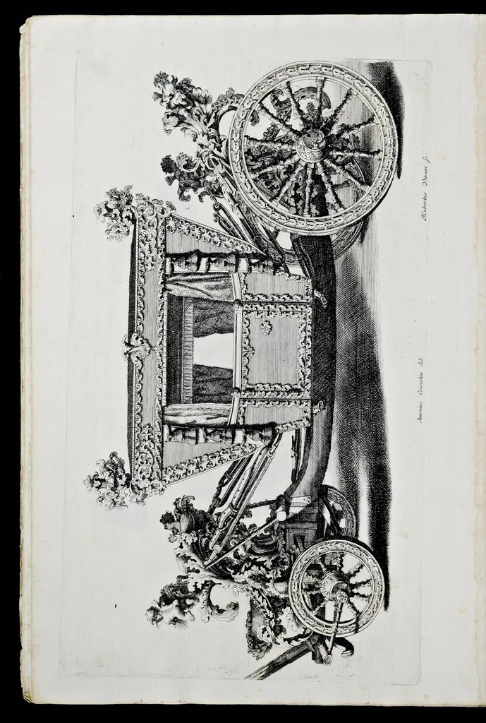 An illustration from Breve descrizzione e disegni delle carrozze dell'eccellentissimo signore Antonio Floriano, del S.R.I. prencipe di Liechtenstein ... caualiere della Chiaue d'oro di Sua Maesta Cesarea e suo ambasciadore alla Sede Apostolica, 1694, leaf 35