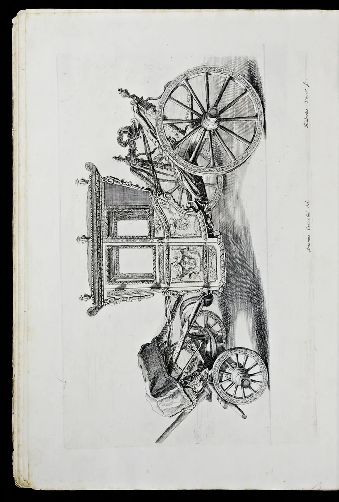 An illustration from Breve descrizzione e disegni delle carrozze dell'eccellentissimo signore Antonio Floriano, del S.R.I. prencipe di Liechtenstein ... caualiere della Chiaue d'oro di Sua Maesta Cesarea e suo ambasciadore alla Sede Apostolica, 1694, leaf 41