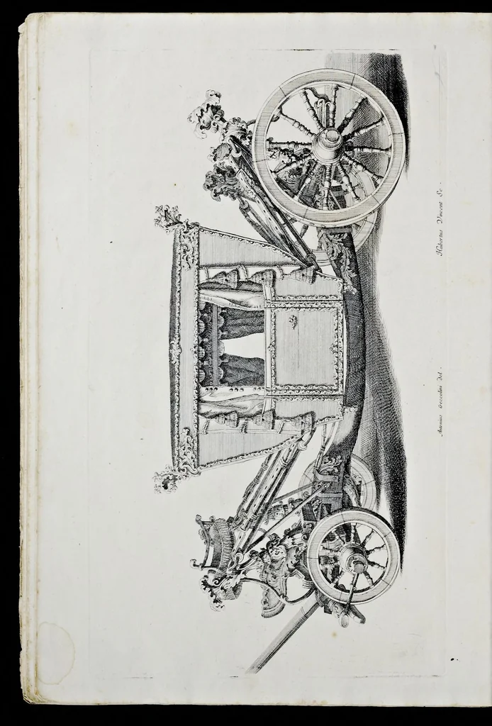 An illustration from Breve descrizzione e disegni delle carrozze dell'eccellentissimo signore Antonio Floriano, del S.R.I. prencipe di Liechtenstein ... caualiere della Chiaue d'oro di Sua Maesta Cesarea e suo ambasciadore alla Sede Apostolica, 1694, leaf 45