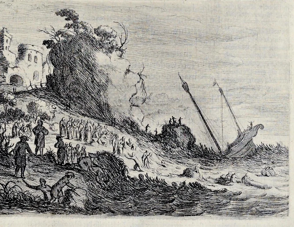 An illustration from Der zee-vaert lof : handelende vande gedenckwaerdighste zeevaerden met de daeraenklevende op en onderganghen der voornaemste heerschappijen der gantscher wereld : zedert haere beginselen tot op den dagh van huyden : in VI boecken, 1634, leaf 132