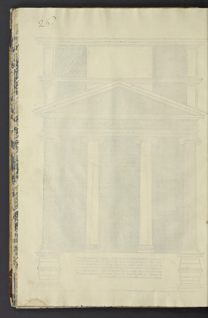 An illustration from Gli oscvri et dificili passi dell'opera ionica di Vitrvvio, 1558, leaf 31