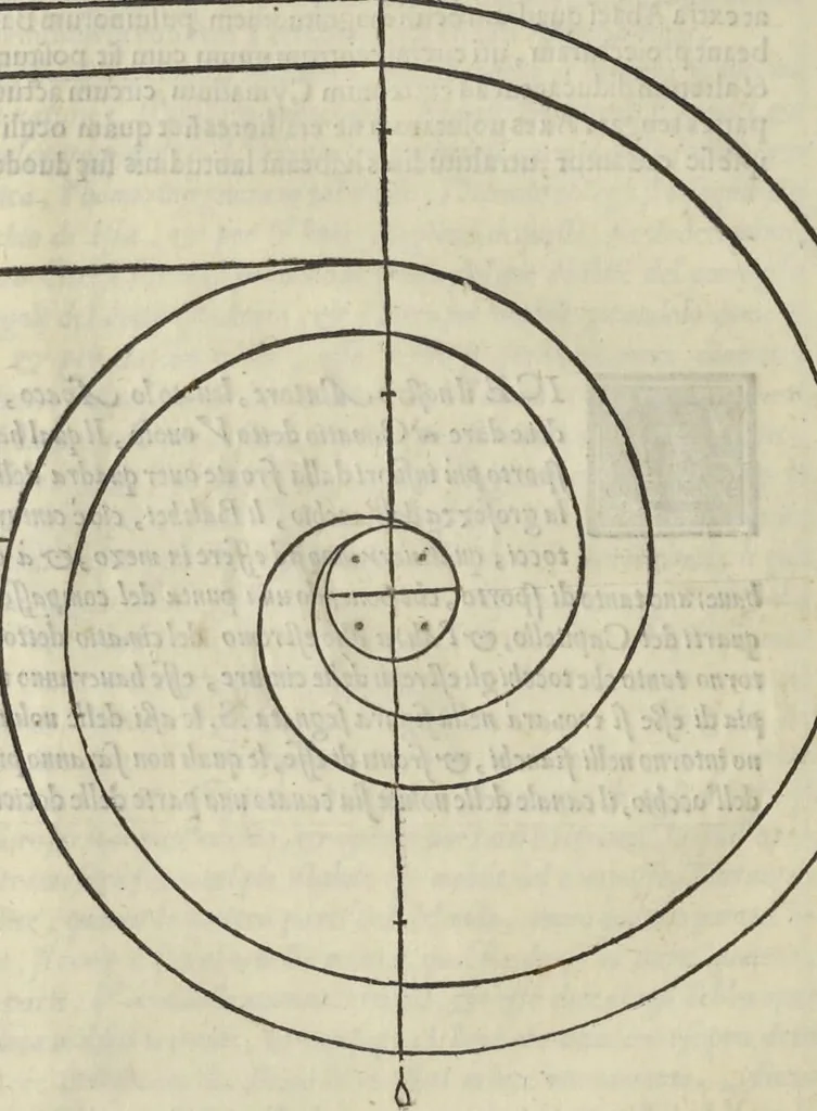An illustration from Gli oscvri et dificili passi dell'opera ionica di Vitrvvio, 1558, leaf 45