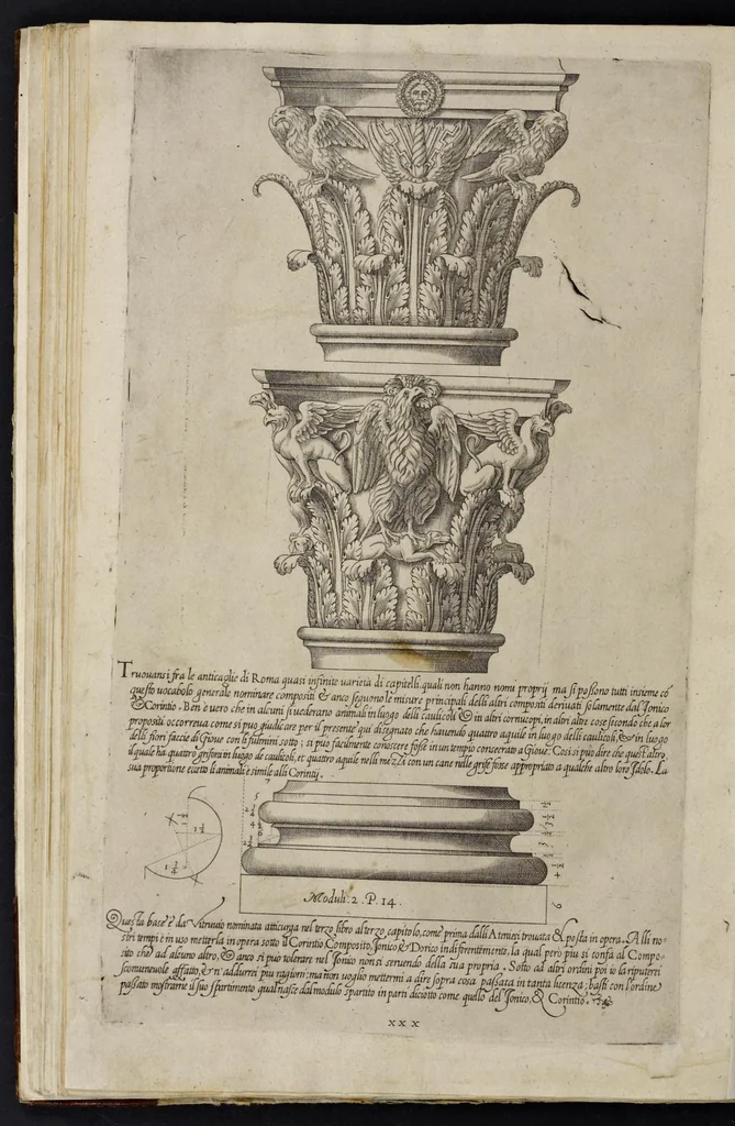 An illustration from Regola delli cinque ordini d' architettura, 1607, leaf 65