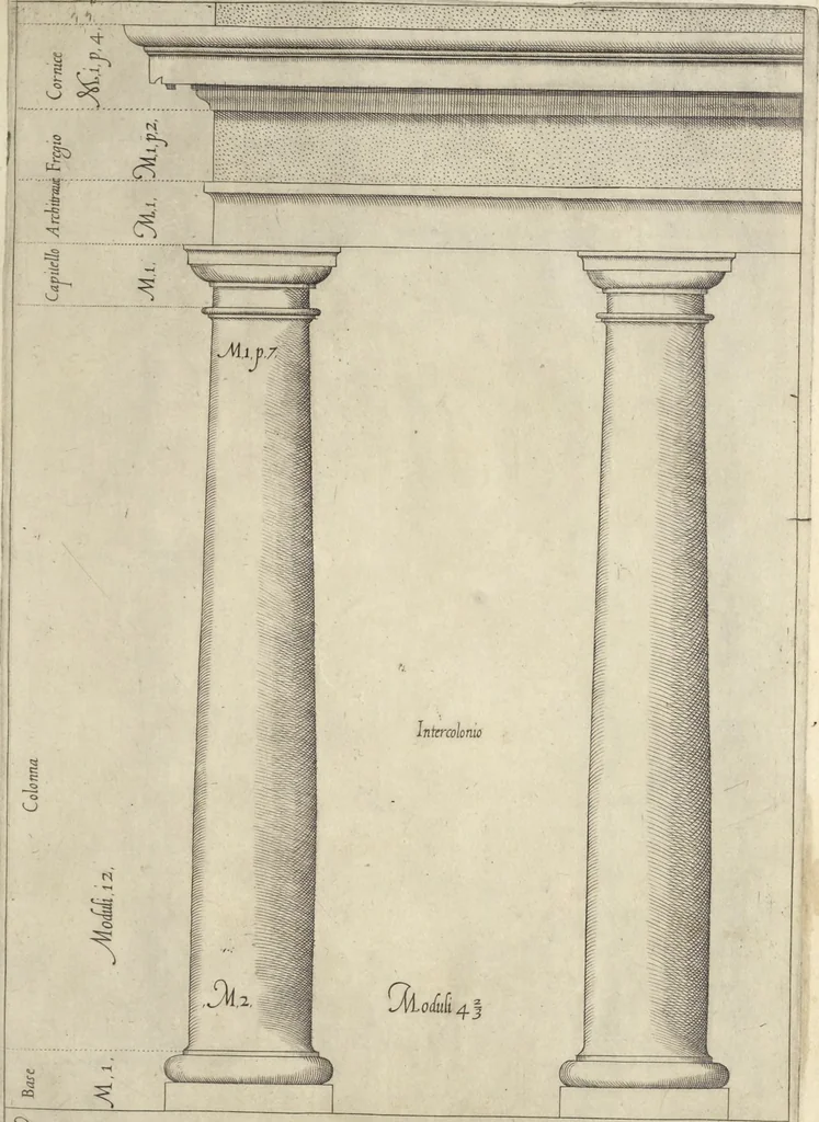 An illustration from Regola delli cinqve ordini d'architettvra, 1563, leaf 10