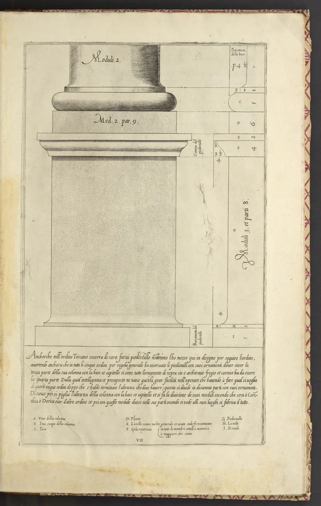 An illustration from Regola delli cinqve ordini d'architettvra, 1563, leaf 16