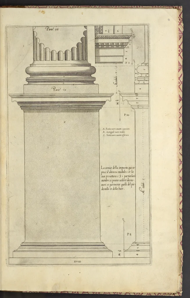 An illustration from Regola delli cinqve ordini d'architettvra, 1563, leaf 38