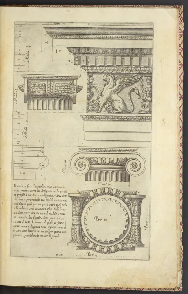 An illustration from Regola delli cinqve ordini d'architettvra, 1563, leaf 40