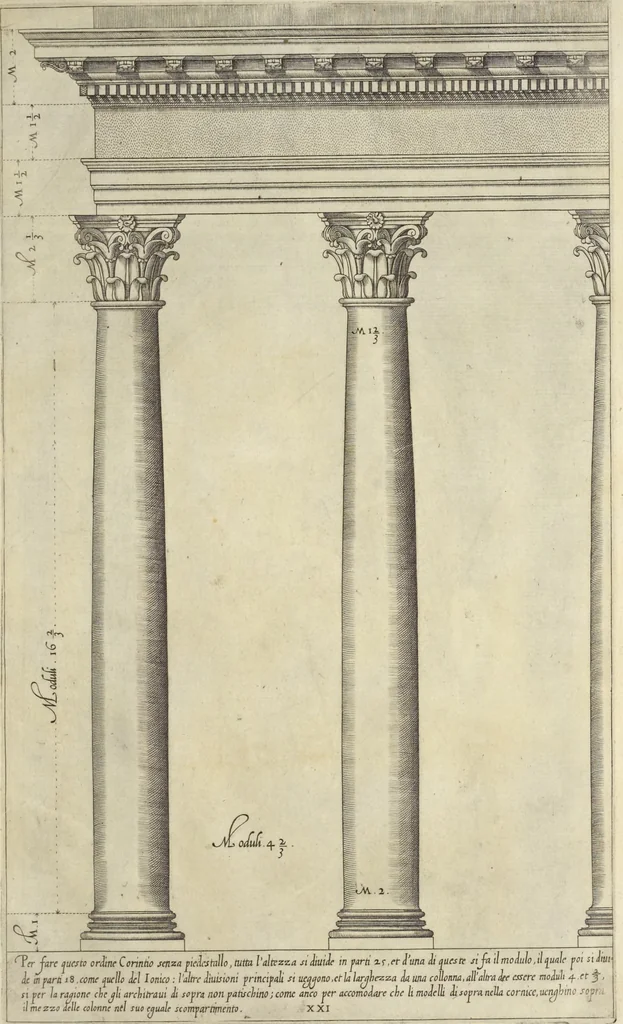 An illustration from Regola delli cinqve ordini d'architettvra, 1563, leaf 44