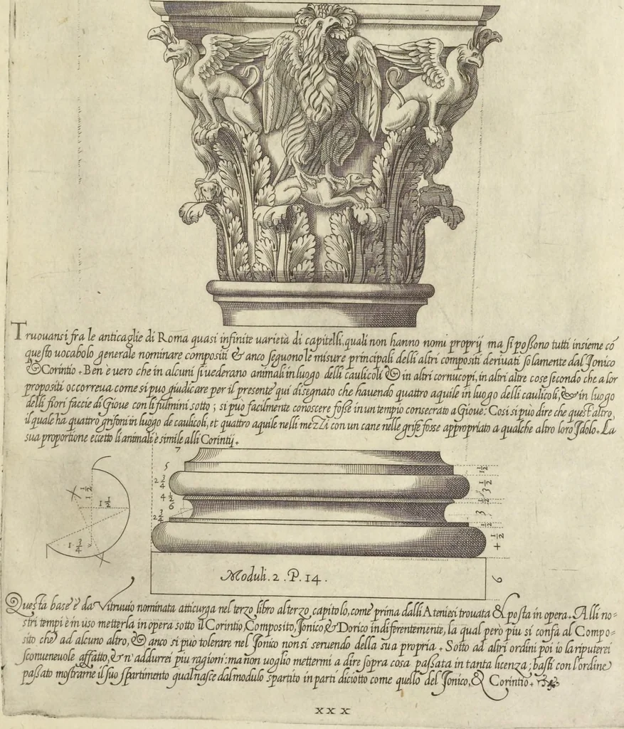 An illustration from Regola delli cinqve ordini d'architettvra, 1563, leaf 62