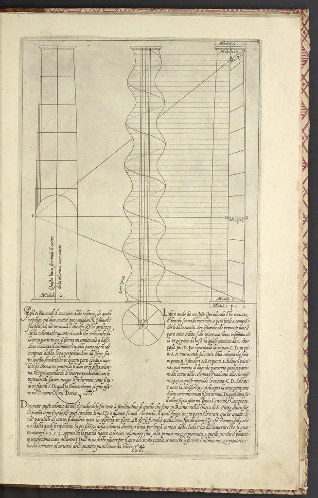 An illustration from Regola delli cinqve ordini d'architettvra, 1563, leaf 64