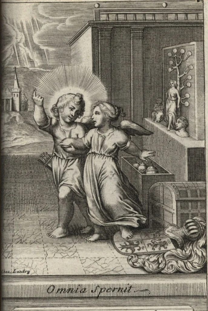 An illustration from Emblemes de l'amour diuin, 1600, leaf 100