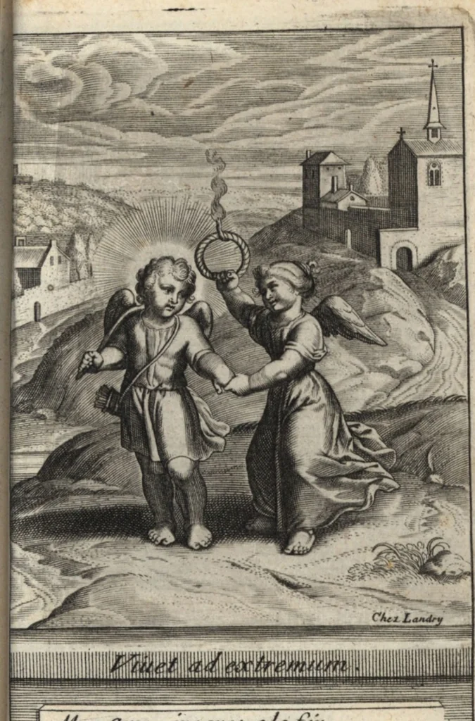 An illustration from Emblemes de l'amour diuin, 1600, leaf 124