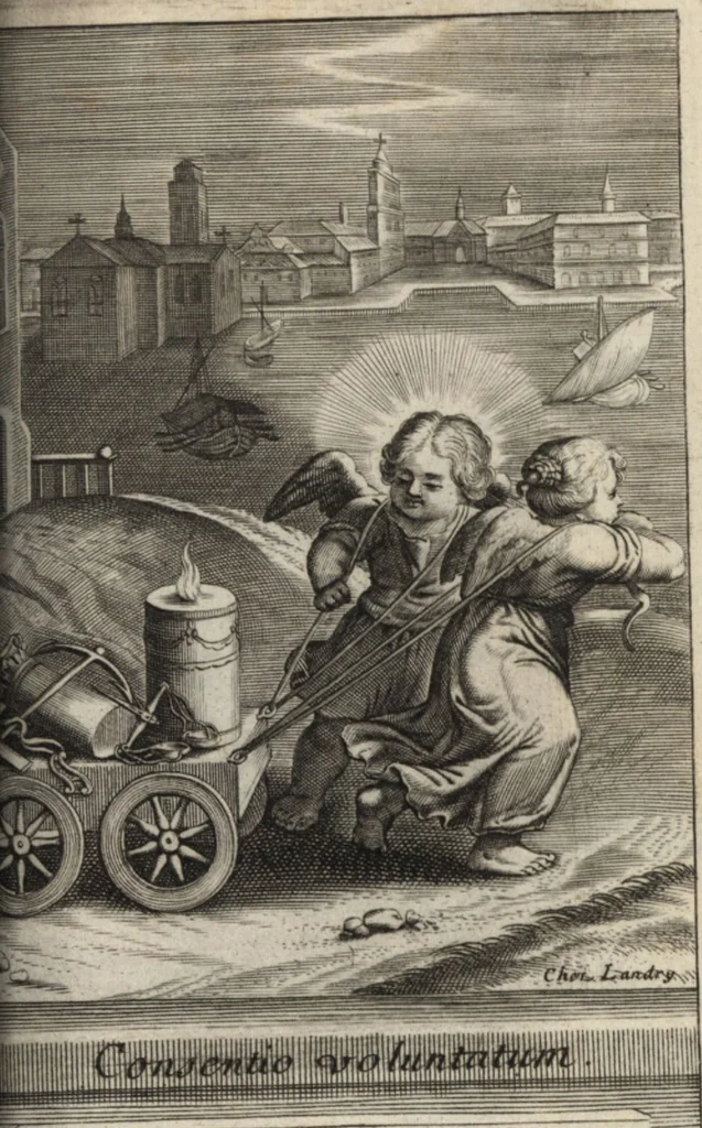 An illustration from Emblemes de l'amour diuin, 1600, leaf 38