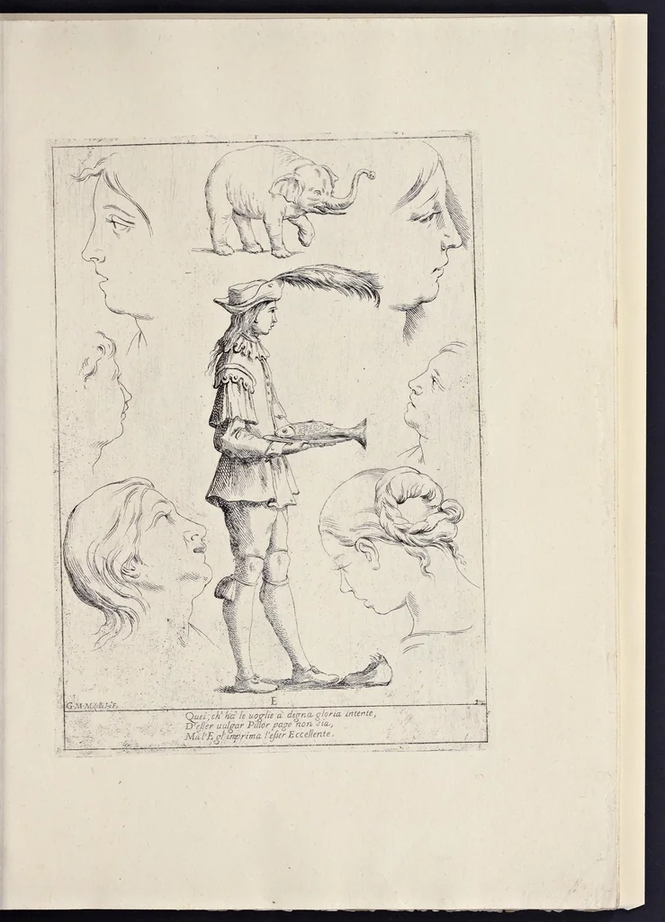 An illustration from Alfabeto in sogno : esemplare per disegnare, 1683, leaf 14